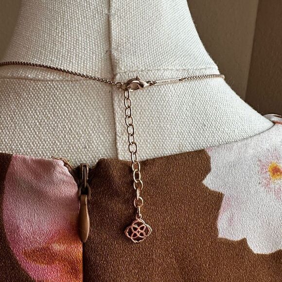 Calvin Klein Size 8 Sleeveless Brown Floral Print Belt w/Ruffle Hem Spring Dress - Picture 10 of 15